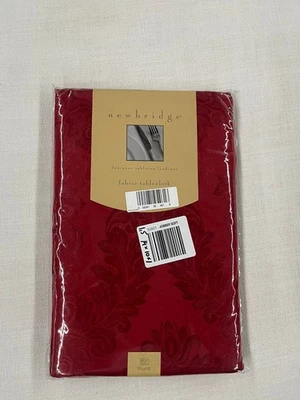 New Elrene Caiden Elegance Damask 90” Round Tablecloth Red Color  - Image 1 of 2