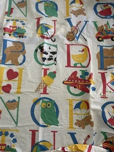 VTG Springmaid Gear Kids A to Z Alphabet Double Sheet Set No Iron Letters - Picture 1 of 6