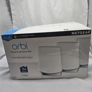 NETGEAR Orbi RBK753S AX4200 Tri-Band Mesh Network WiFi 6 System 3-pak RBK753 - Zdjęcie 1 z 9