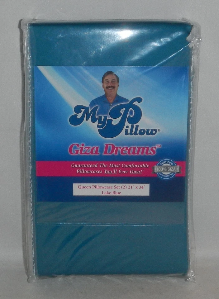 MyPillow Gize Deams Pillowcases Set of 2 Queen Size Lake Blue Color My Pillow