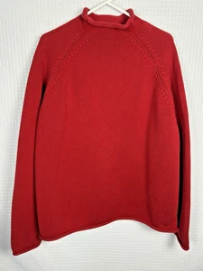 Vintage J Rundhals Rollkragen Pullover Herren XL Fischer Rot Y2K Baumwolle Preppy Heavy - Bild 1 von 7