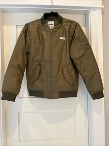 Retro Kids YOUTH Child Size L Converse Bomber Jacket Zip Hunter Green 18Wx23L - Picture 1 of 9