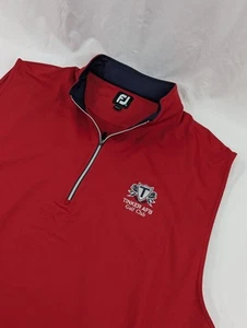 FootJoy Vest Mens XL Red Performance 1/4 Zip Tinker Air Force Base Golf Club - Picture 1 of 8