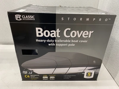 Classic Accessories StormPro Heavy-Duty Tri-Hull Outboard Boat Cover 15'6"-16'6" Foto 1 de 4
