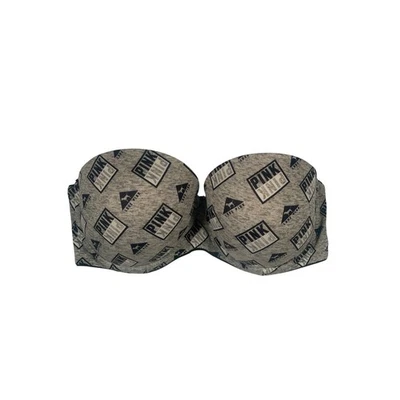 Sujetador push up rosa Victorias Secret sin tirantes gris 32DD lencería acolchada con aros Foto 1 de 4