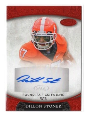 Football Card - 2021 Dillon Stoner ASP-116 Red Auto - Oklahoma Cowboys Sage RC - Image 1 of 2
