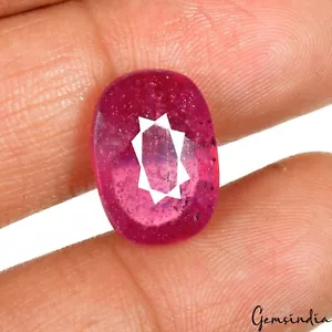 Certified 10.40 Cts Natural Red Ruby Mozambique Cushion Cut Loose Gemstone~15mm - Picture 1 of 8