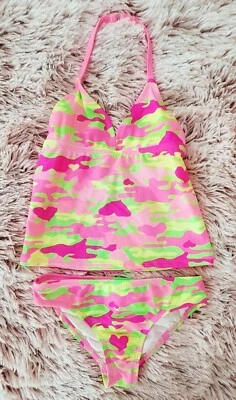 OP Girls Pink Camo SwimSuit Size 4/5 - Image 1 of 4