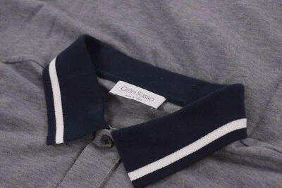 Polo Gran Sasso Nuevo con Etiquetas Manga Corta Talla 50 M Gris con Detalle Azul y Blanco Foto 1 de 4