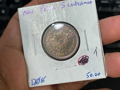 Moneda de 5 centavos Perú 1944 excelente estado alto valor Foto 1 de 4