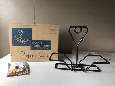 Pampered Chef Simple Additions Small Server Bowl Black Metal Caddy Holder Only - Image 1 of 4