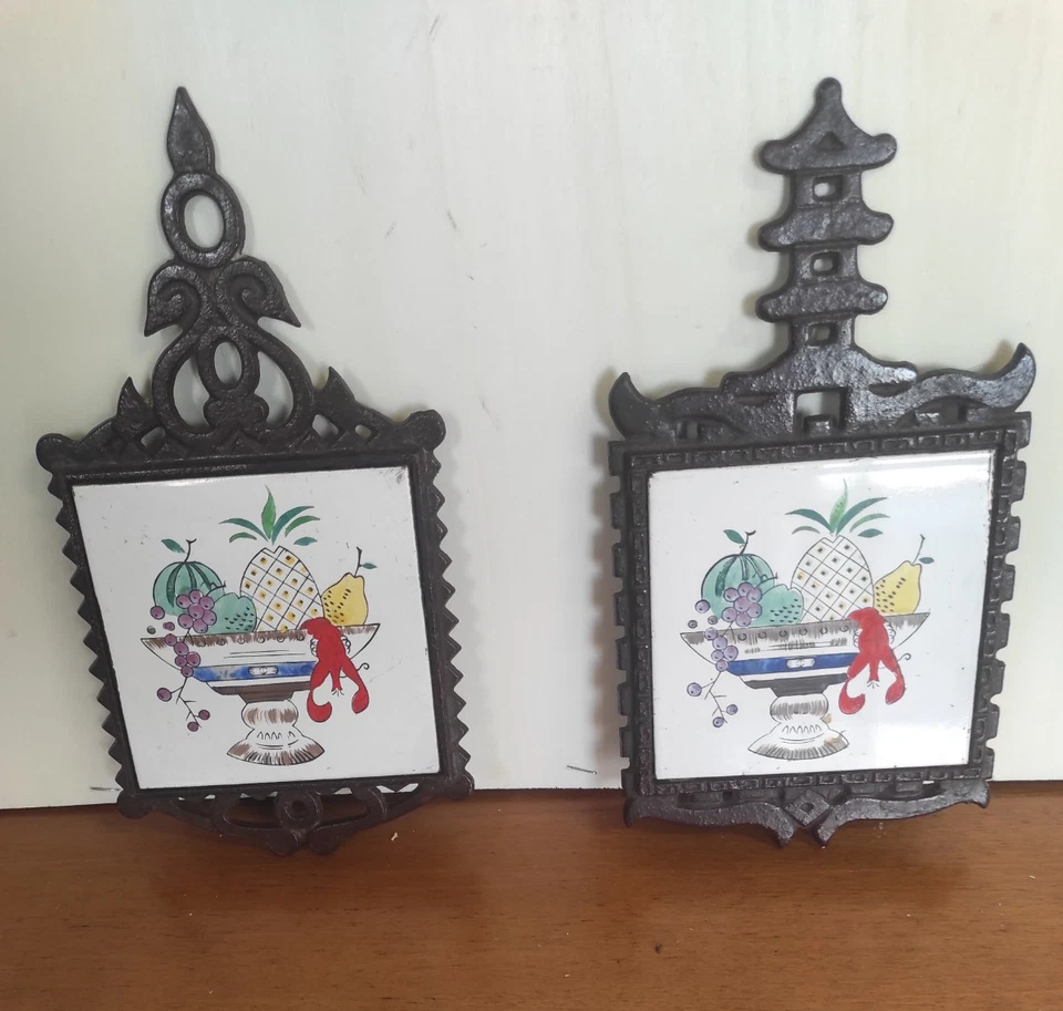 SOTTOPENTOLA IN GHISA E PIASTRELLA DECORATA - Immagine 1 di 3