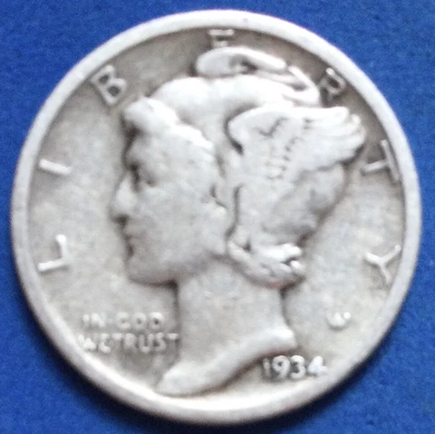 1934 P Mercury Silver Dime * Nice Coin *. Nice PrIce 51-89 Cover