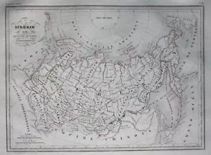 Original antike Landkarte SIBIRIEN, RUSSLAND, Malte-Brun, 1846 - Bild 1 von 3
