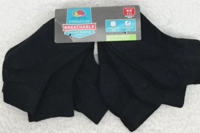 Calcetines al tobillo Fruit of the Loom para niños talla mediana 9C-2,5Y negros 6 paquetes algodón premium Foto 1 de 4