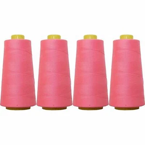 4 BIG CONES NEON FLAMINGO SEWING THREAD 2750 YD TEX 27 40S/2-THREADART - Picture 1 of 8