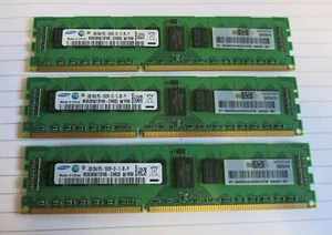 Samsung M393B5673FH0-CH9Q5 500202-061 6GB 3x2GB PC3-10600 DDR3 ECC CL9 240P RAM - Picture 1 of 4