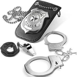 Novelty Place Kids Police Pretend Play Set - Police Badge, Metal Handcuffs, a... - Picture 1 of 12