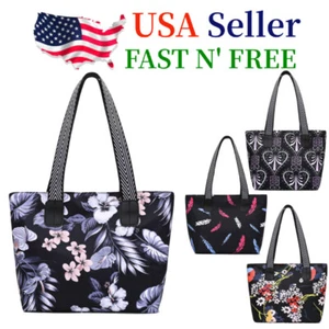 Mujeres Ligero Bolso Bandolera Informal Nylon Bolso de Hombro Estampado Cartera Bolso - Imagen 1 de 8