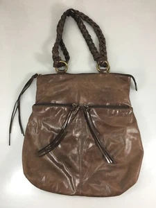 Bolso de hombro Hobo International de cuero marrón con herrajes de latón - Imagen 1 de 6