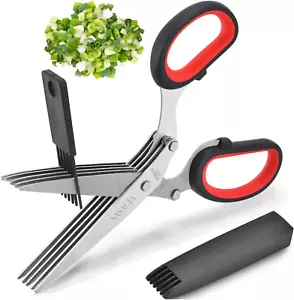 Herb Scissors Set - Herb Scissors with 5 Blades and Cover, Cool Kitchen Gadgets - Picture 1 of 8