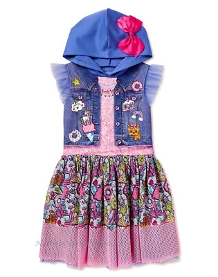 NWT JoJo Siwa Tutu Dress Size 4-6 Girls Hoodie Costume Dance Bow Rainbow Unicorn - Image 1 of 3
