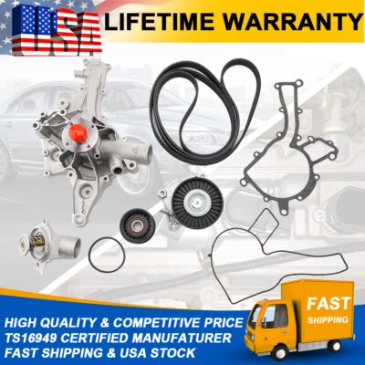 Kit de termostato y bomba de agua y tensor de correa para Mercedes-Benz E320 CLK320 ML320 Foto 1 de 4