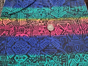 COTTON FABRIC - PINK, YELLOW, GREEN & BLUE STRIPE - 1YD - Picture 1 of 1