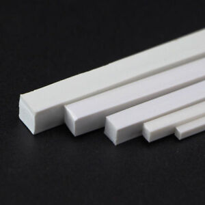 10pcs 250mm ABS Plastic Rod Square Solid Bar DIY Model Craft Multi Sizes