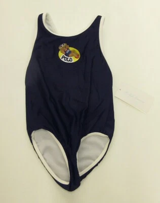 Polo Ralph Lauren Bebé Niñas Azul Polo Oso Traje de Baño de Una Pieza Foto 1 de 3