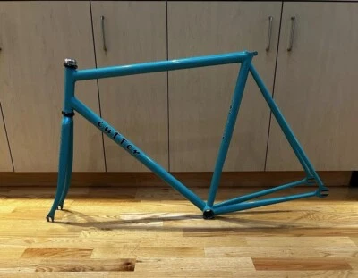 Cuadro John Cutter personalizado de pista de engranaje fijo con auriculares Dura Ace Pista NJS Fixie Foto 1 de 4