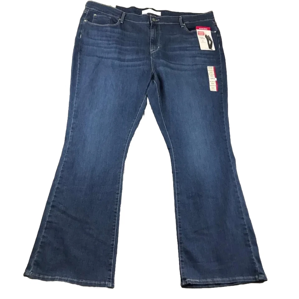 Levi Strauss Signature Jeans Womens Plus Size 24 Blue Stretch Denim Bootcut