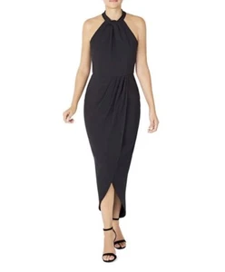 JULIA JORDAN twist halter sheath dress black dress size 14 LARGE 2023 NEW - Picture 1 of 24