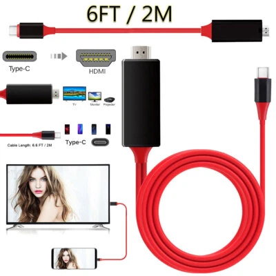 For LG V60/V50/V40/V30 ThinQ G8/G7/G6/G5 Phone to HDMI TV Type-C Cable Adapter - Image 1 of 4