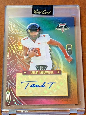 Taulia Tagovailoa 2023 Wild Card 7 Studs Encased Auto 1/1 QB - Image 1 of 4