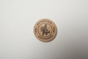 Wooden Nickel (B10B-3) Boyertown Centennial 1866-1966 Birds of the Brush Chapter - Picture 1 of 6