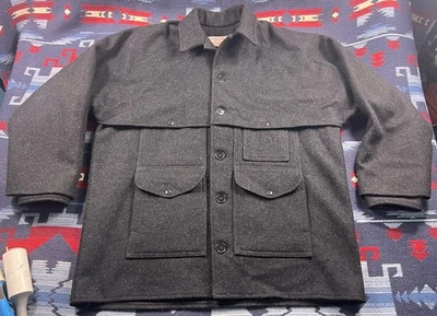 Abrigo Chaqueta Crucero Lana Doble Mackinaw Filson De Colección Raro Carbón Hecho en EE. UU. Talla XL Foto 1 de 4