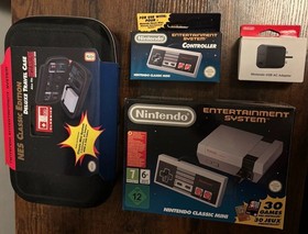 Nintendo Mini NES Classic Bundle: console, travel carry case, controller, ac usb