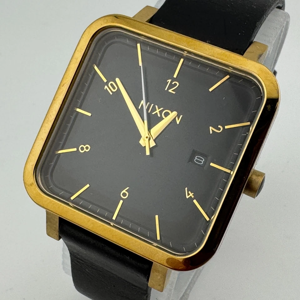 Nixon Quartz Watch the Ragnar 36 Women 50m Gold Tone Steel Square New Battery - Image 1 of 4