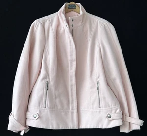 Chico's Pink Moto Jacket Soft Lined Business Office City Women's 2 Sz 12 - Picture 1 of 5