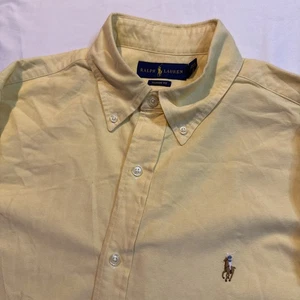 Ralph Lauren Button Up Hemd Herren M Gelb Farbe Pony Yarmouth Oxford Langarm - Bild 1 von 4
