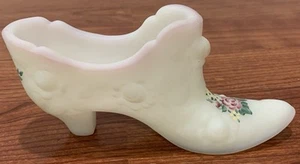 Vintage Fenton Glas Satin handbemalt Damen Slipper/Schuh #C20 - Bild 1 von 16