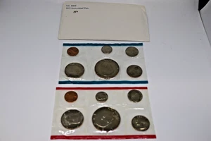 1975 US Mint Uncirculated Coin Set With Original Envelope - Picture 1 of 6