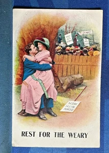 Bamforth Comic Postcard 1913 Suffragette Votes For Women REST FOR THE WEARY - Bild 1 von 3