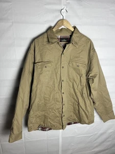 Vintage redhead flannel lined twill button up  jacket khaki size XL - Picture 1 of 4