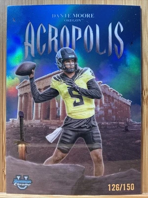 Dante Moore 2025 Bowman U Chrome - Acropolis Blue Refractor /150 - Oregon #A-7 - Image 1 of 3