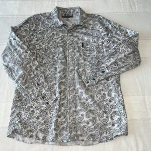 Cinch Pearl Snap Hemd Herren Gr. XL Modern Fit Weiß Paisley Langarm - Bild 1 von 6