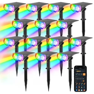 Smart Solar Spot Lights Outdoor SL5C, Solar Spotlight Waterproof Color Changi... - Picture 1 of 9