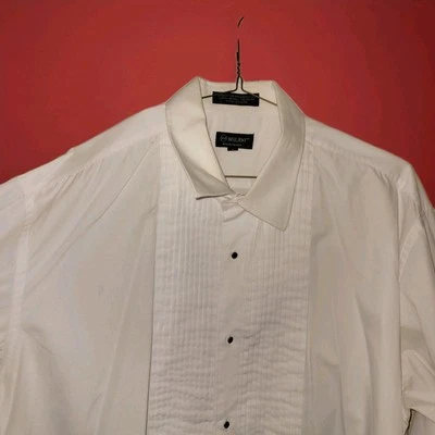 Milani Mens Button Up Shirt Long Sleeve White 17 1/2, 34/35 - Image 1 of 4
