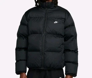 Nike Sportswear Club Puffer Jacket Black White FB7368-010 Men's Size Medium - Picture 1 of 5